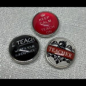 Teacher Snap Button Charm Set